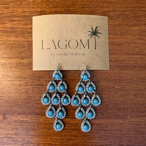 Turquoise/Rhinestone Earrings